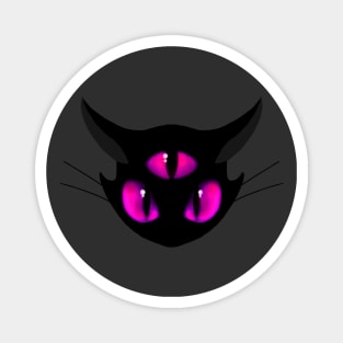 Pink three eyed cat Magnet